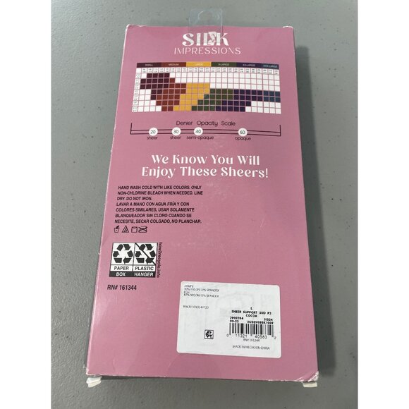 Silk Impressions Pantyhose Size Large Medium Support Sheer 30 Denier 2 Pairs NEW - Picture 3 of 6